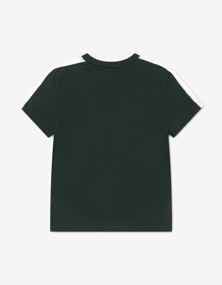 Lacoste Boys Colourblock Stripe T-Shirt in Green