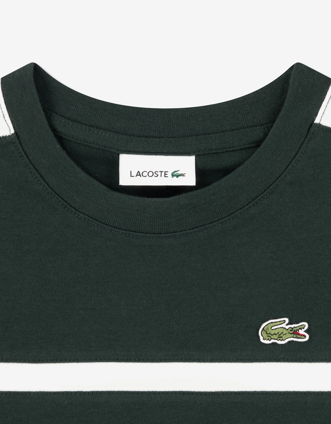 Lacoste Boys Colourblock Stripe T-Shirt in Green