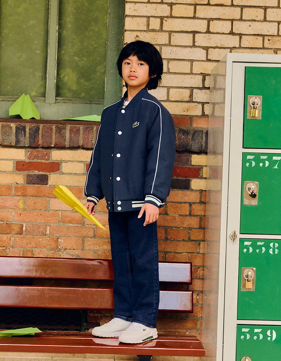 Lacoste Kids Varsity Jacket in Navy
