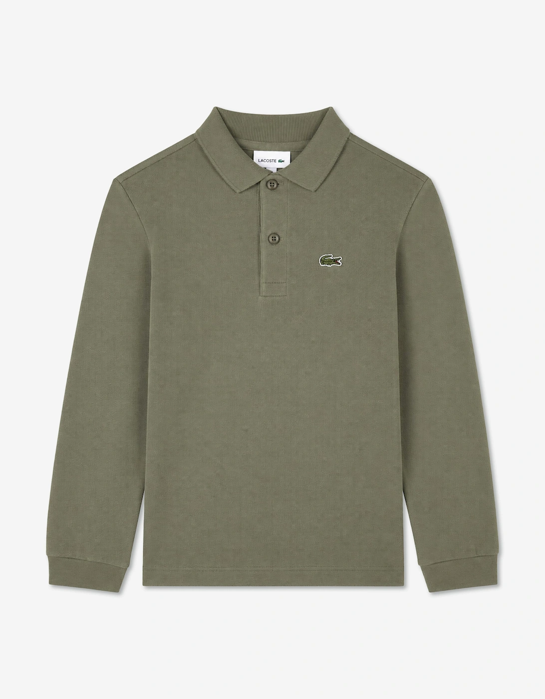 Lacoste Boys Long Sleeve Pique Polo Shirt in Green
