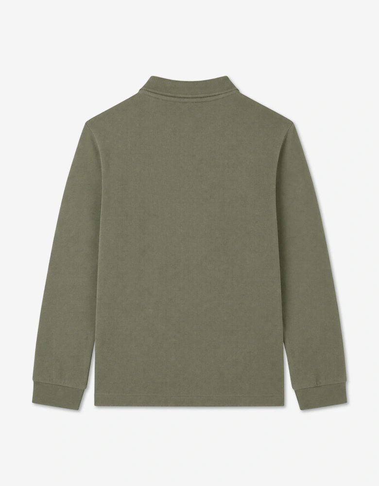 Lacoste Boys Long Sleeve Pique Polo Shirt in Green