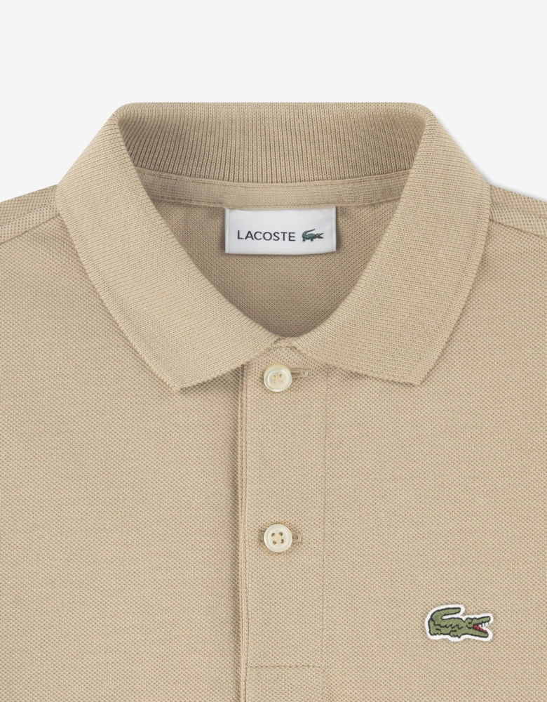 Lacoste Boys Petit Pique Polo Shirt in Beige