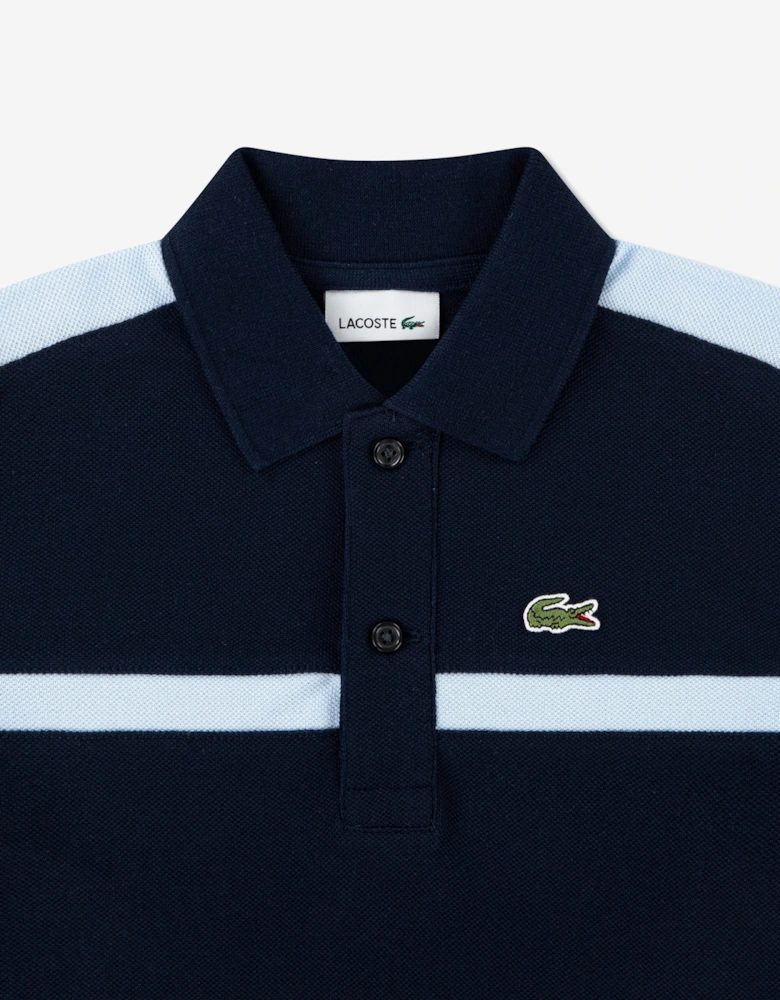 Lacoste Boys Colourblock Polo Shirt in Navy