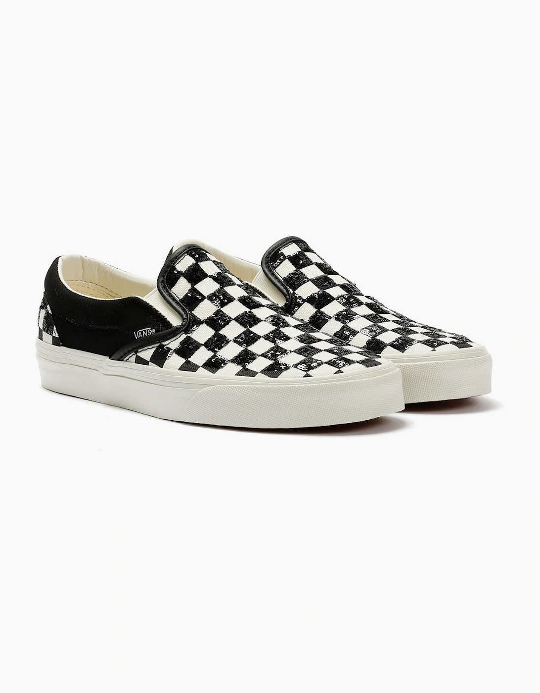Vans Classic Slip-On Women's Canvas Black/White Beaded Checkerboard Trainers