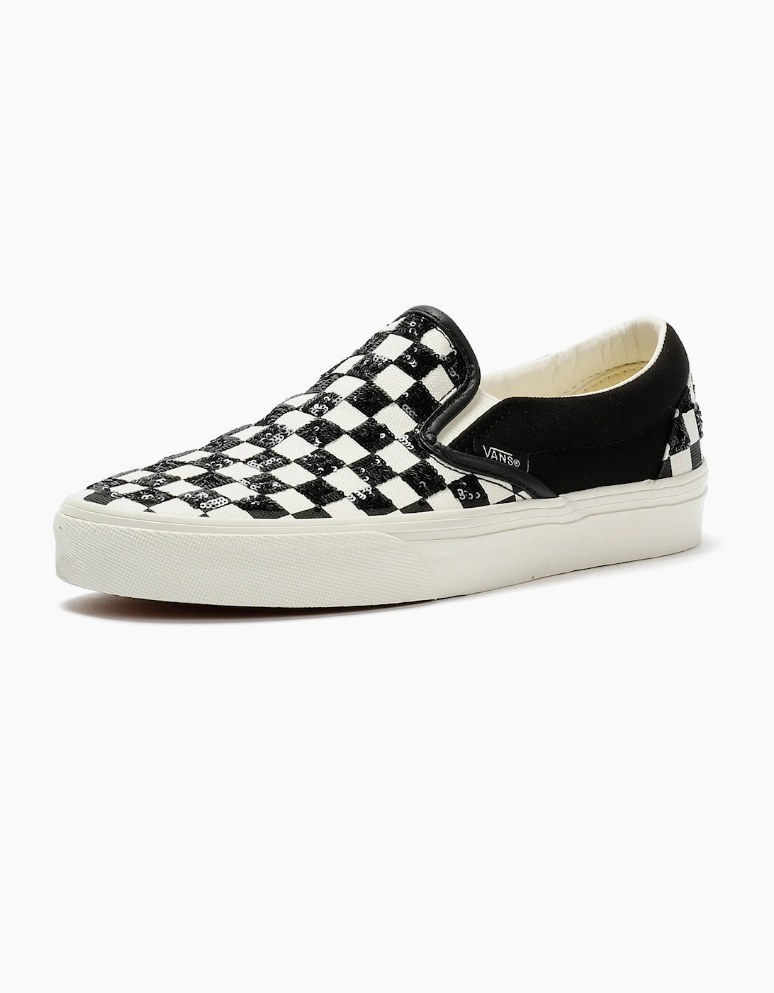 Vans Classic Slip-On Women's Canvas Black/White Beaded Checkerboard Trainers