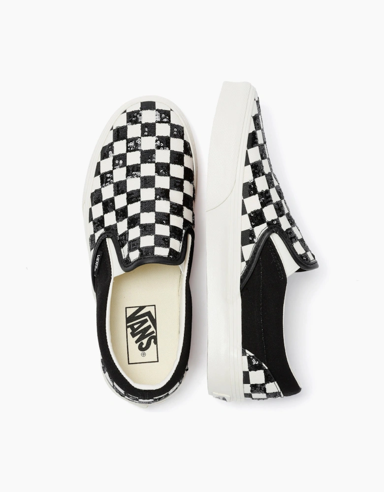 Vans Classic Slip-On Women's Canvas Black/White Beaded Checkerboard Trainers
