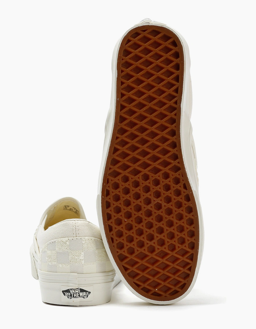 Vans Classic Slip-On  Women's Canvas White Beaded Checkerboard Trainers