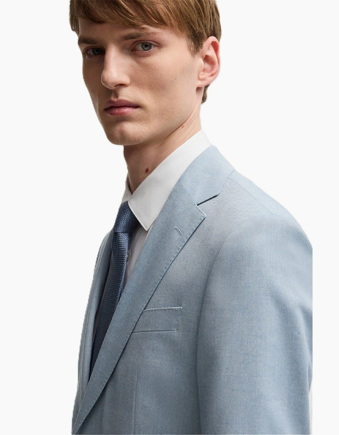 Solid Patterned Lapel Collared Blazer with Chest and Flap Pockets