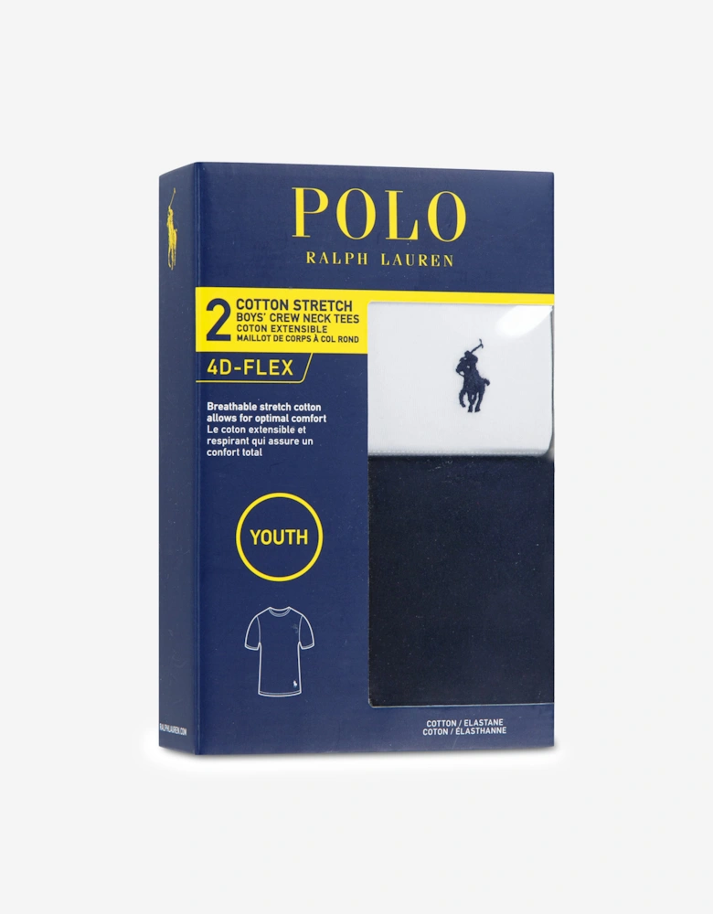 Ralph Lauren Boys 2 Pack Cotton T-Shirt Set in Black