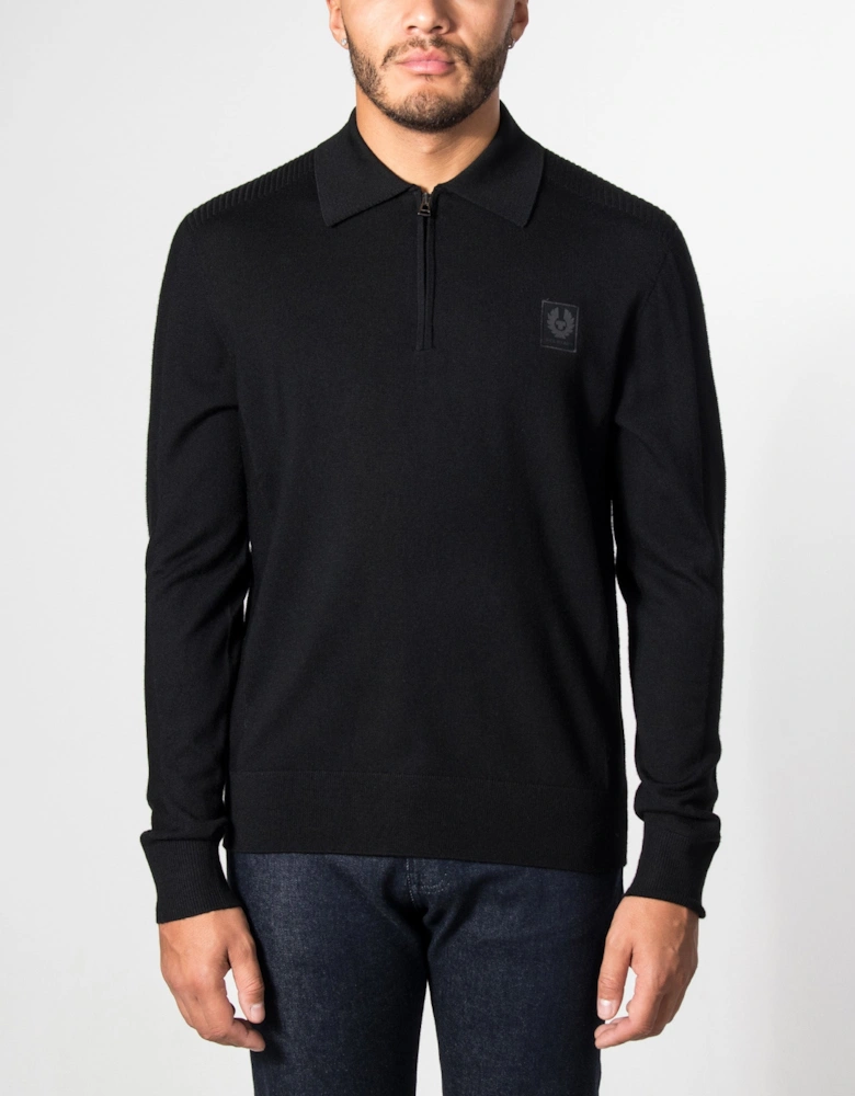 Regular Fit Long Sleeve Colden Knitted Polo Shirt