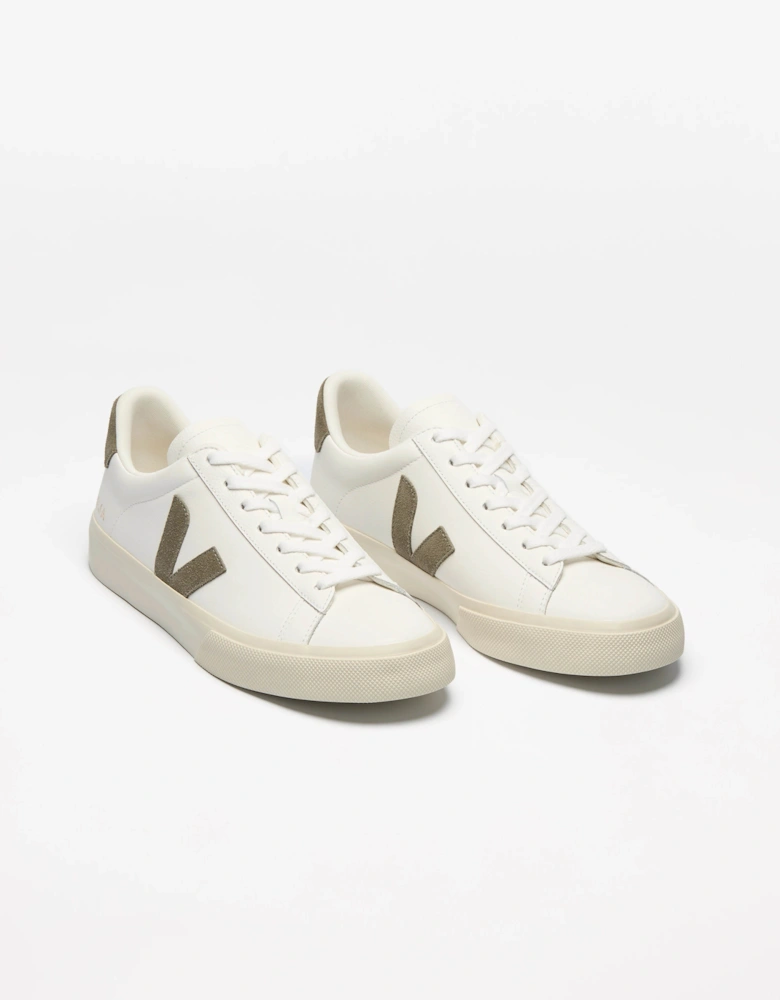 VEJA Campo Leather Mens Trainers - Extra White/Kaki