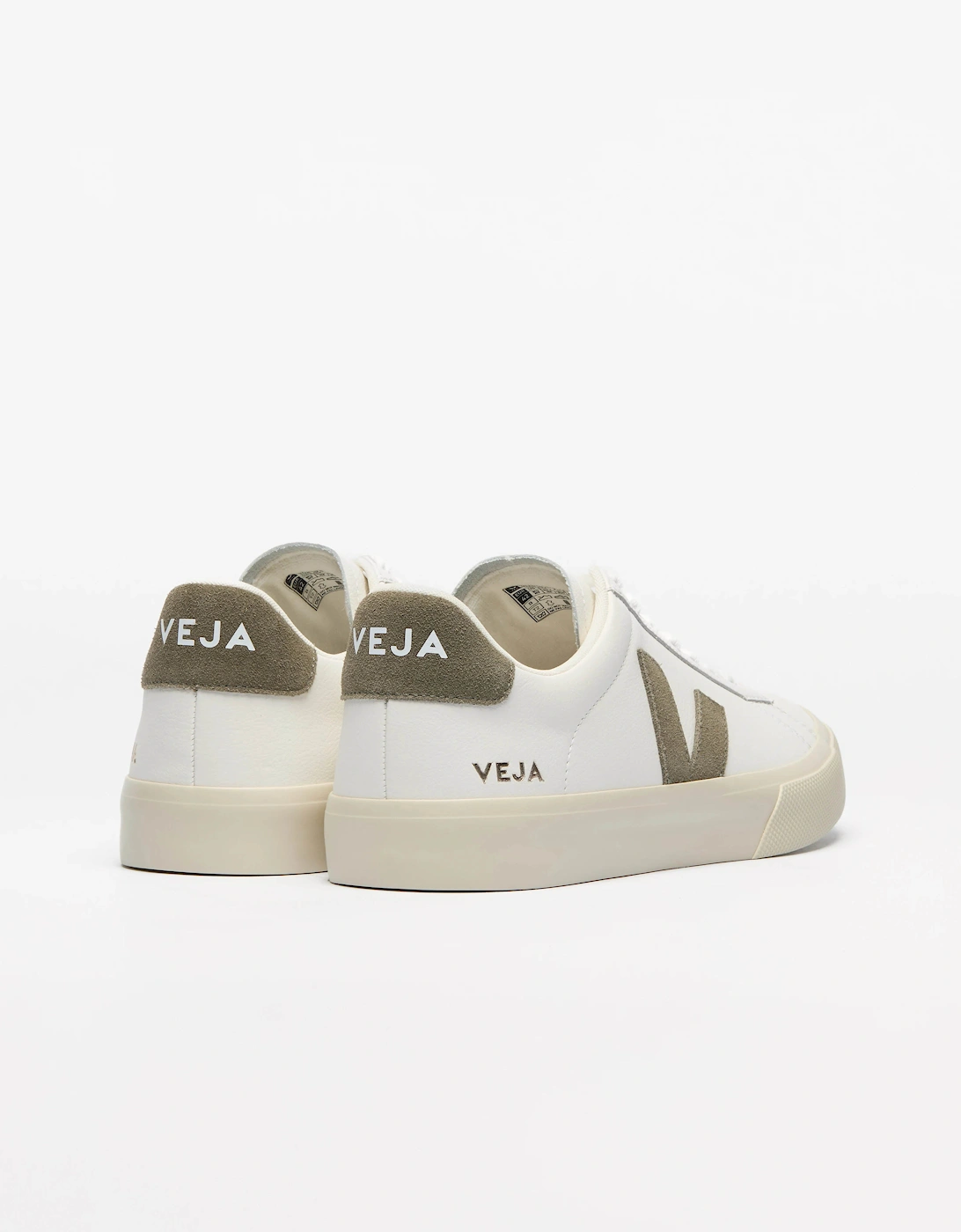 VEJA Campo Leather Mens Trainers - Extra White/Kaki