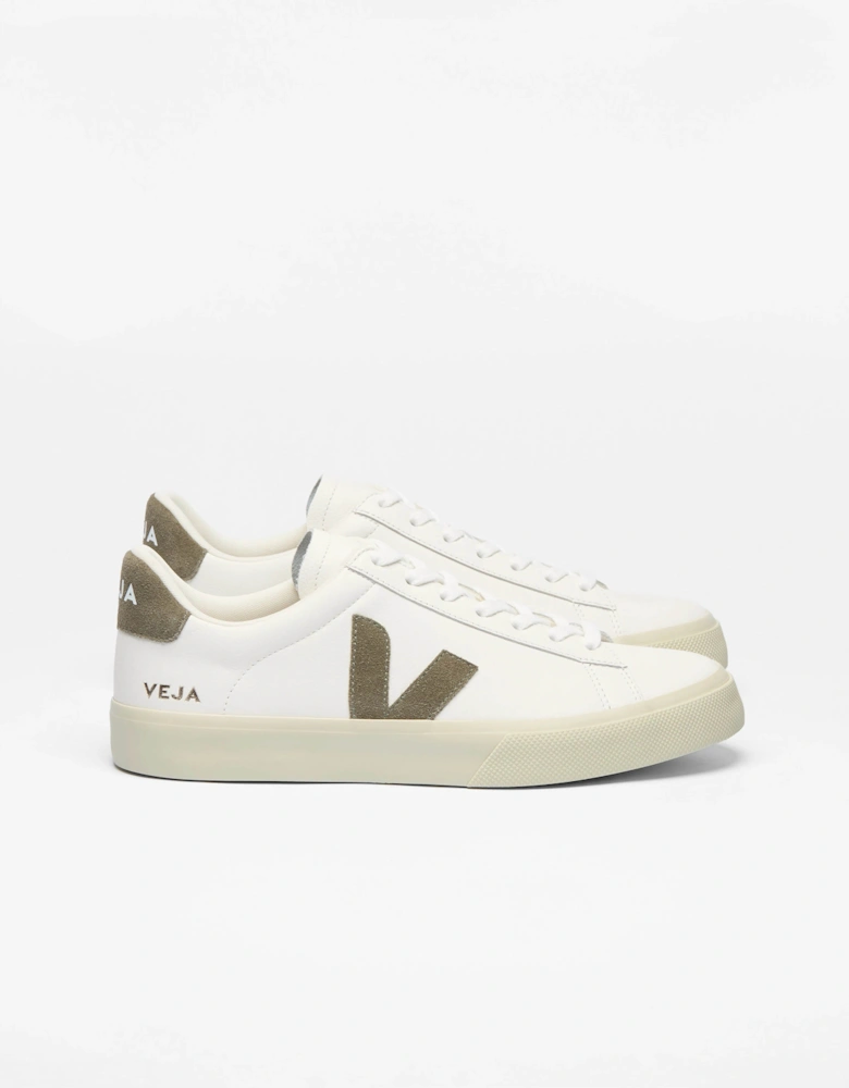 VEJA Campo Leather Mens Trainers - Extra White/Kaki