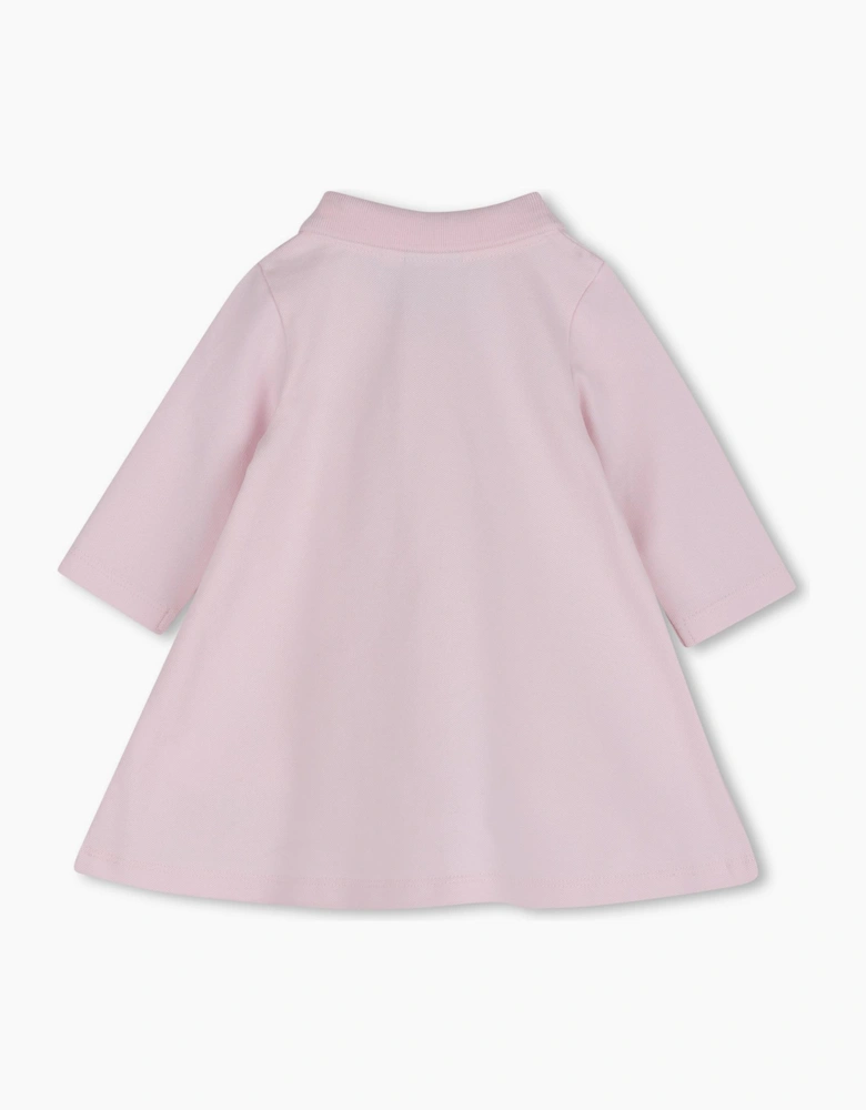 BOSS BABY/TODDLER LONG SLEEVE POLO DRESS IN FESTIVAL BLOOM PINK J53326