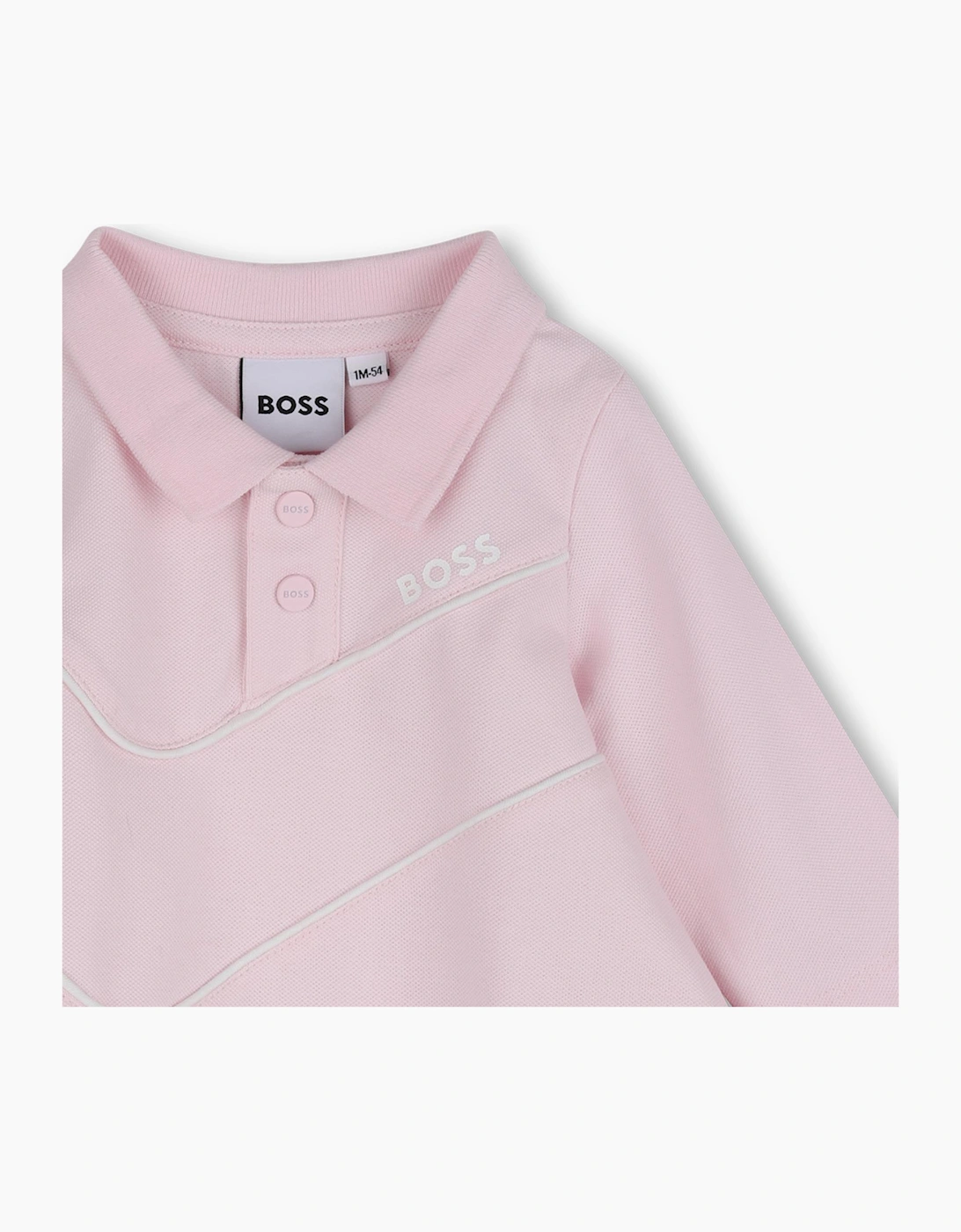 BOSS BABY/TODDLER LONG SLEEVE POLO DRESS IN FESTIVAL BLOOM PINK J53326