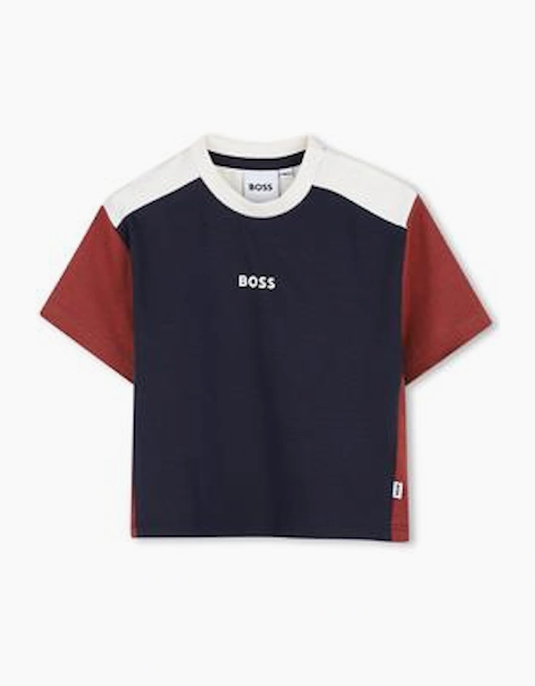 BOSS BABY/TODDLER BOY NAVY/RED T SHIRT J53483