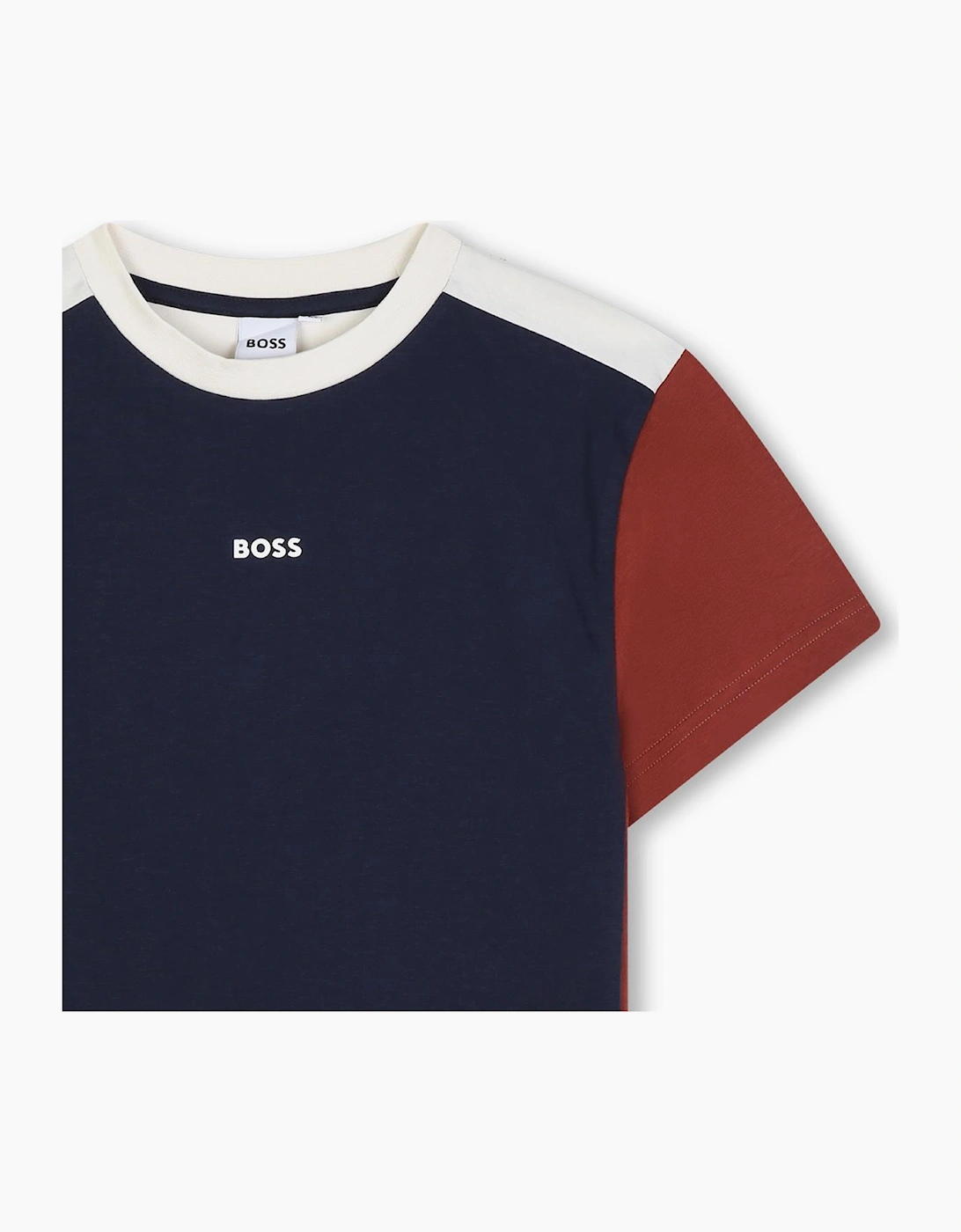 BOSS BOYS NAVY/RED T SHIRT J53422