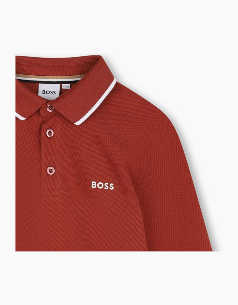 BOSS BOYS CRIMSON RED POLO SHIRT J53376