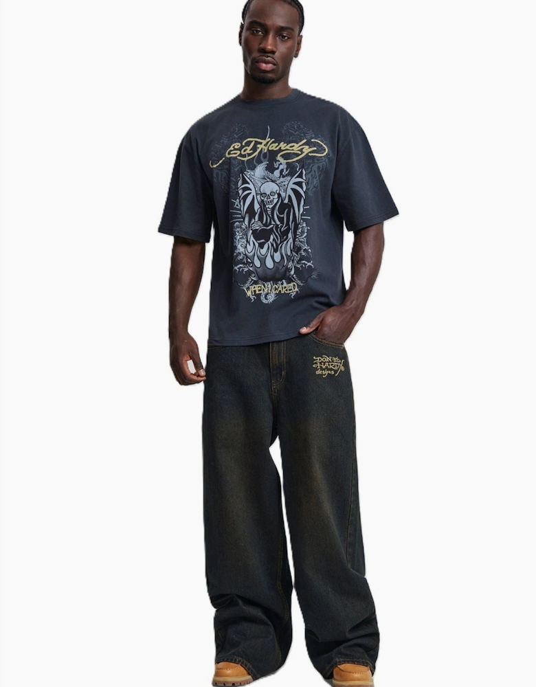 Ed Hardy Slithering Dragon XXTRA Men's Sandy Black Jeans