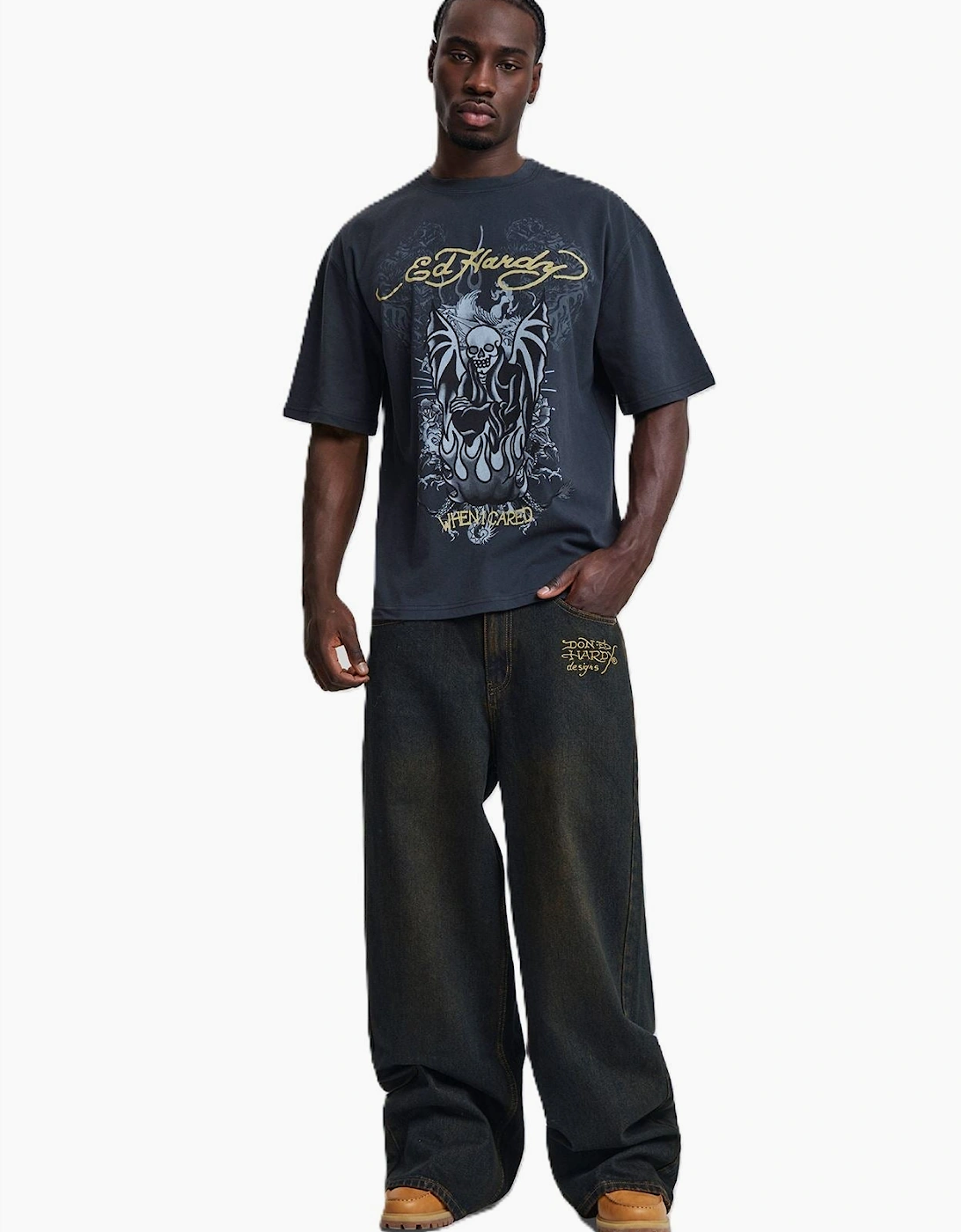 Ed Hardy Slithering Dragon XXTRA Men's Sandy Black Jeans