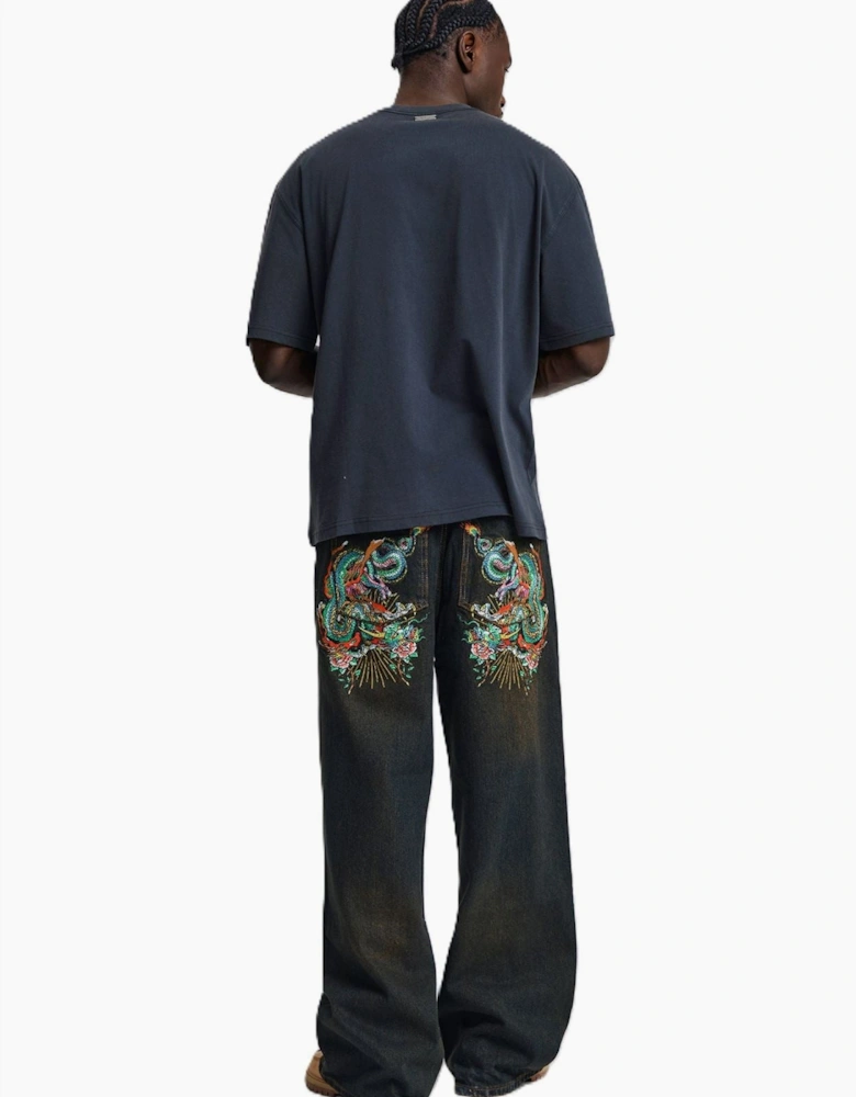 Ed Hardy Slithering Dragon XXTRA Men's Sandy Black Jeans