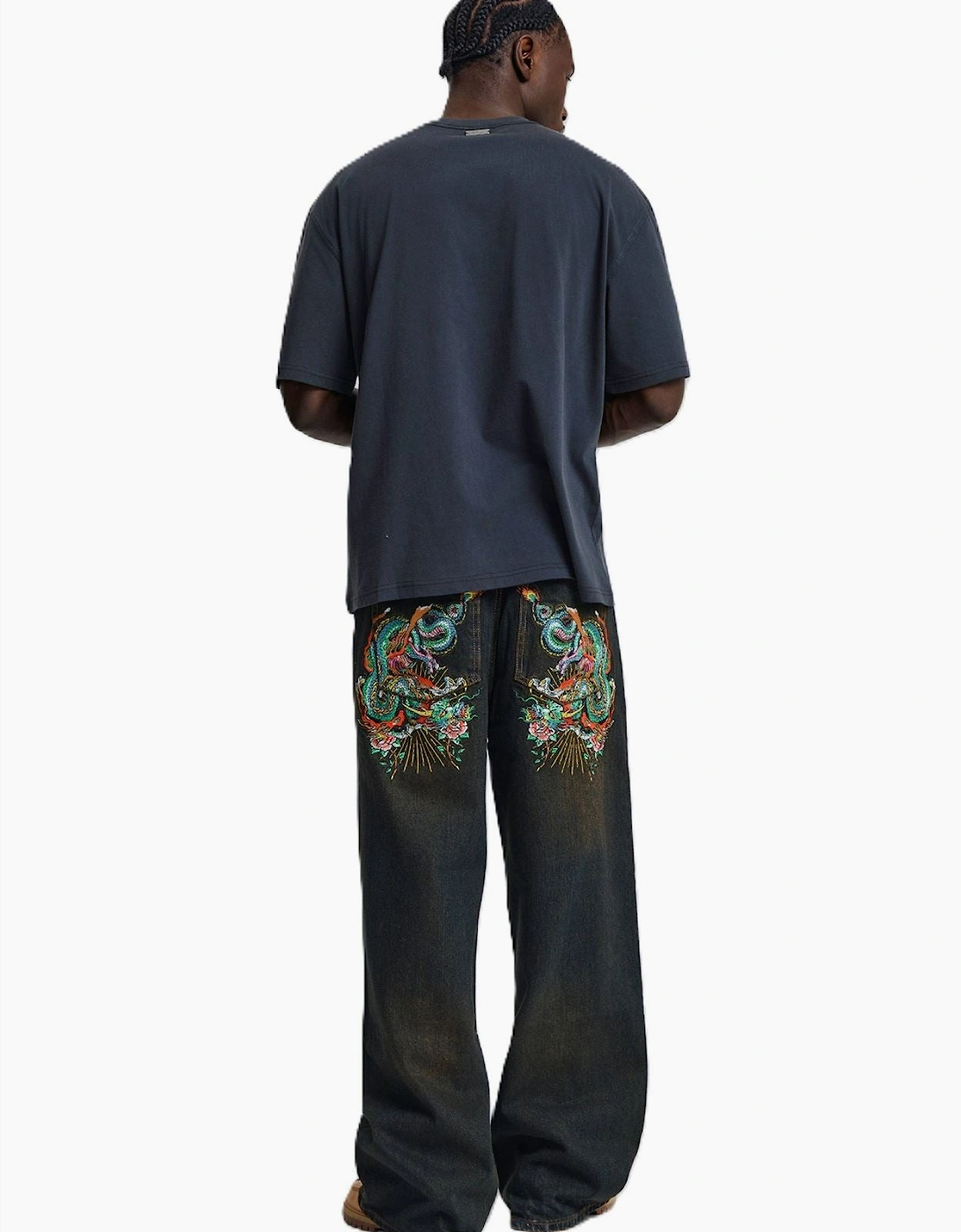 Ed Hardy Slithering Dragon XXTRA Men's Sandy Black Jeans