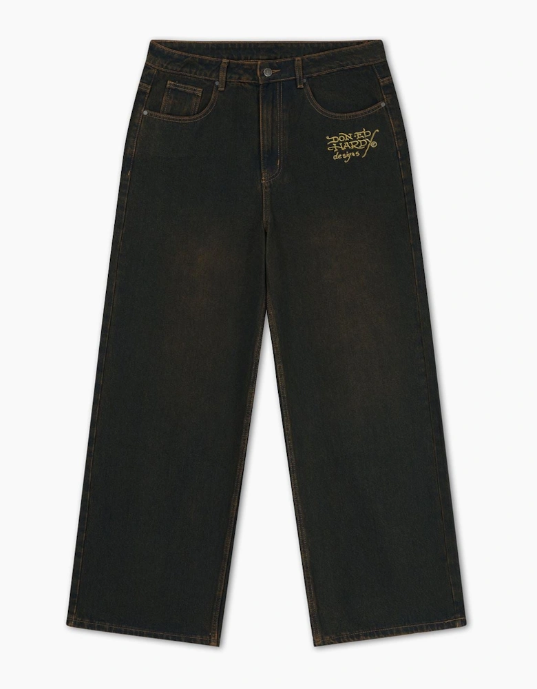 Ed Hardy Slithering Dragon XXTRA Men's Sandy Black Jeans