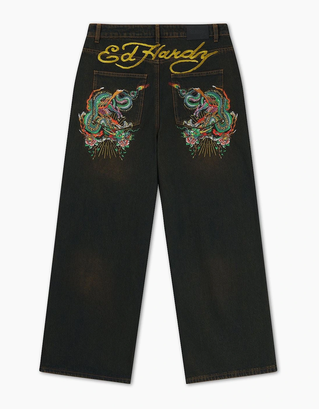 Ed Hardy Slithering Dragon XXTRA Men's Sandy Black Jeans