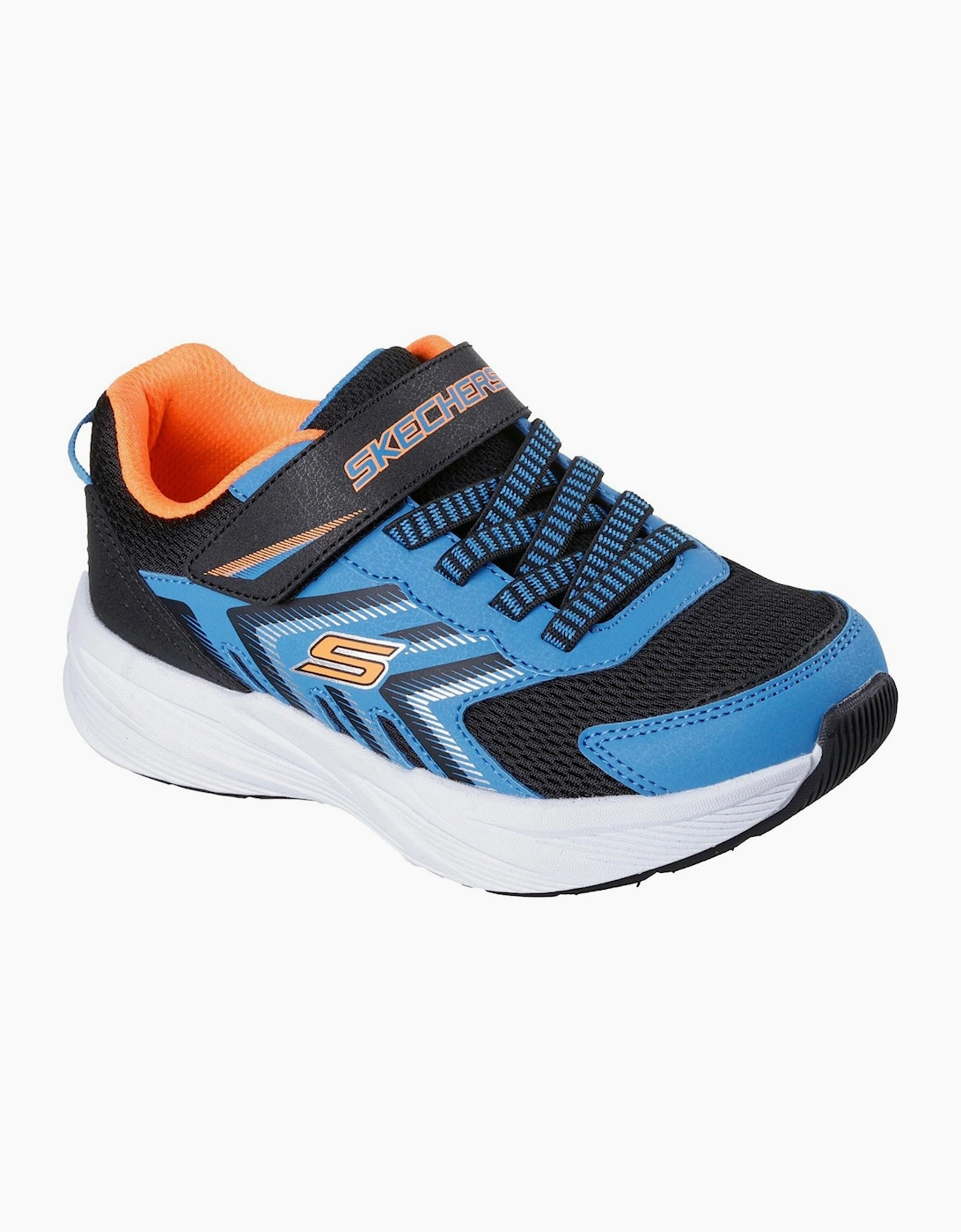 Skechers Microspec Tread Black & Blue/Orange Trainers