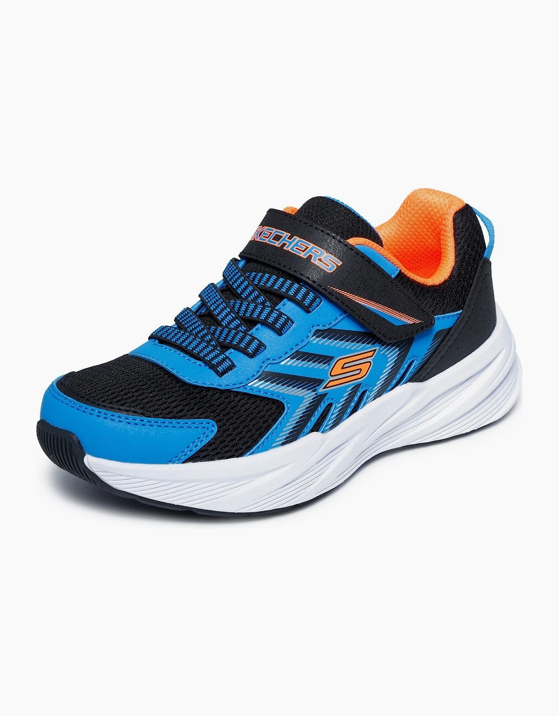 Skechers Microspec Tread Black & Blue/Orange Trainers
