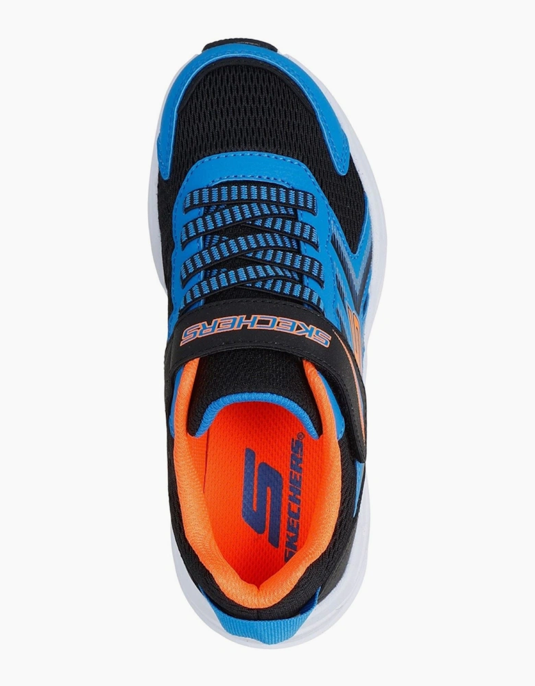 Skechers Microspec Tread Black & Blue/Orange Trainers