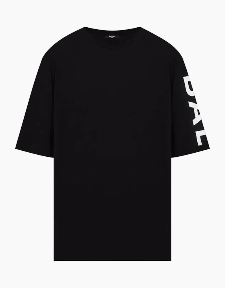 Balmain Side Print Logo Oversized T-Shirt in Black