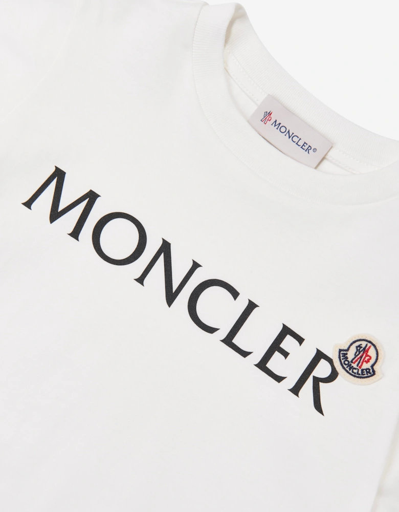 Moncler Enfant Boys Logo Print T-Shirt in White