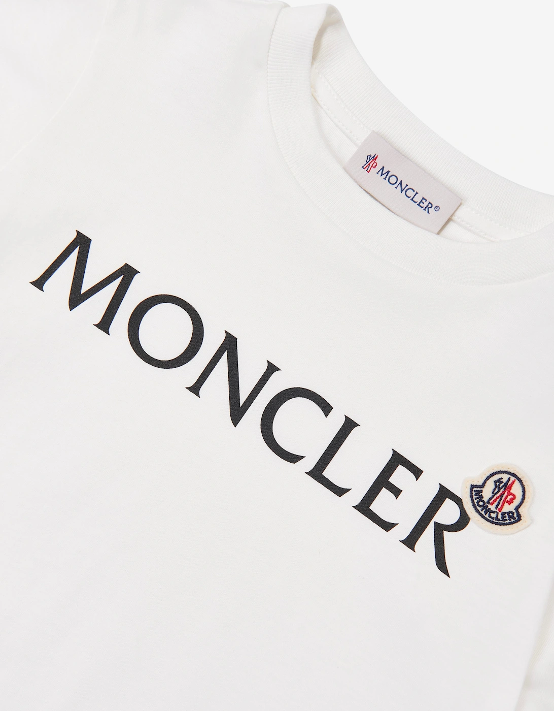 Moncler Enfant Boys Logo Print T-Shirt in White