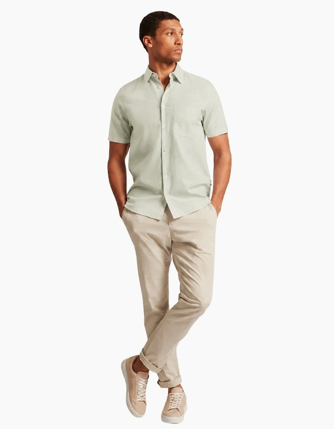 Ted Baker Palomas Pale Green Linen Shirt