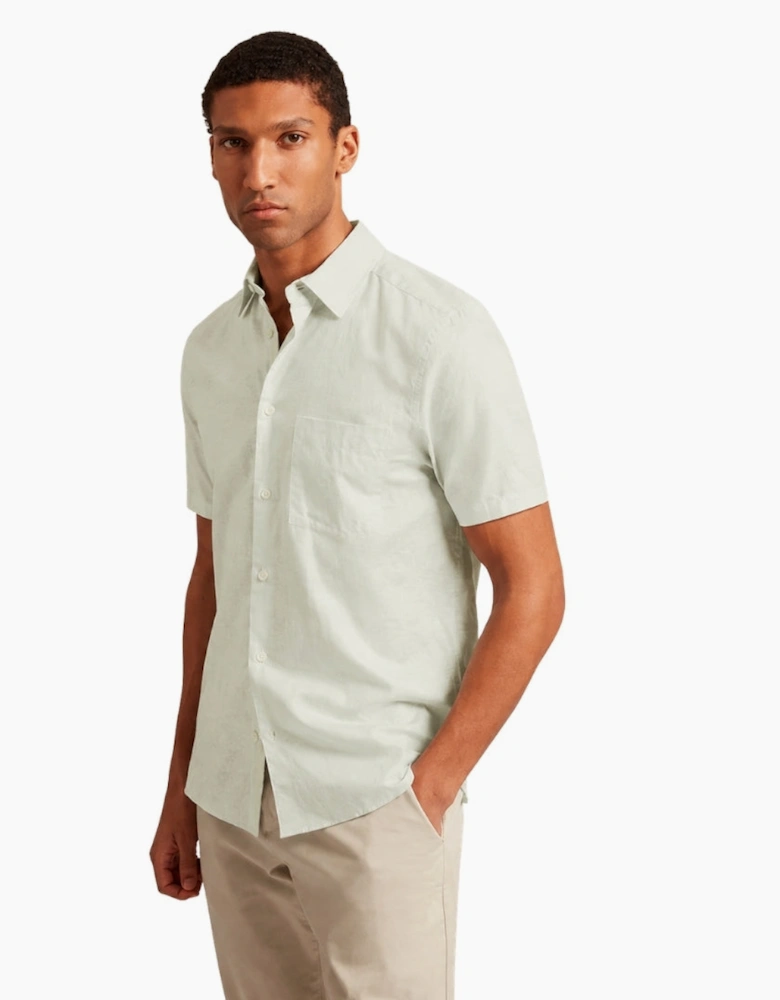 Ted Baker Palomas Pale Green Linen Shirt