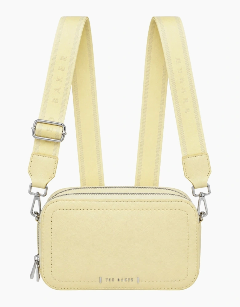 Ted Baker Linzie Webbing Leather Small Crossbody Light Yellow Camera Bag