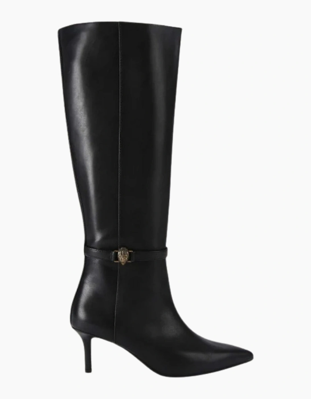 Ted Baker Pipeerr Heeled Leather Knee High Black Boots