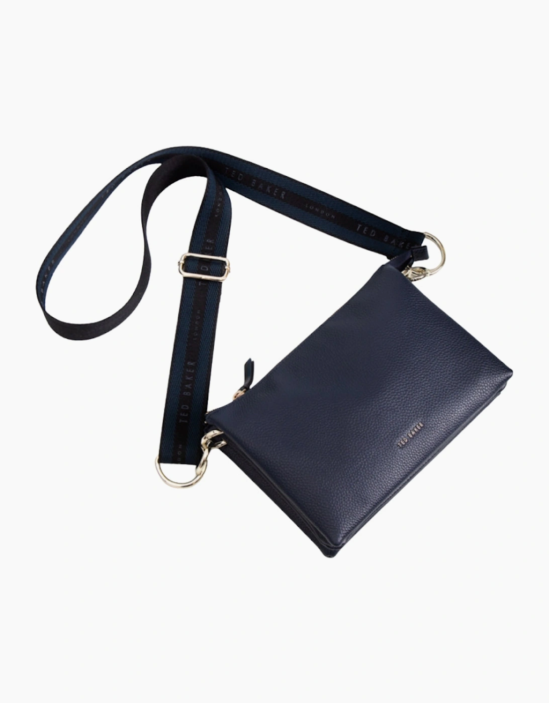 Ted Baker Darceyy Branded Webbing Leather Dark Blue Crossbody Bag