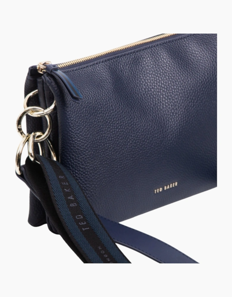 Ted Baker Darceyy Branded Webbing Leather Dark Blue Crossbody Bag