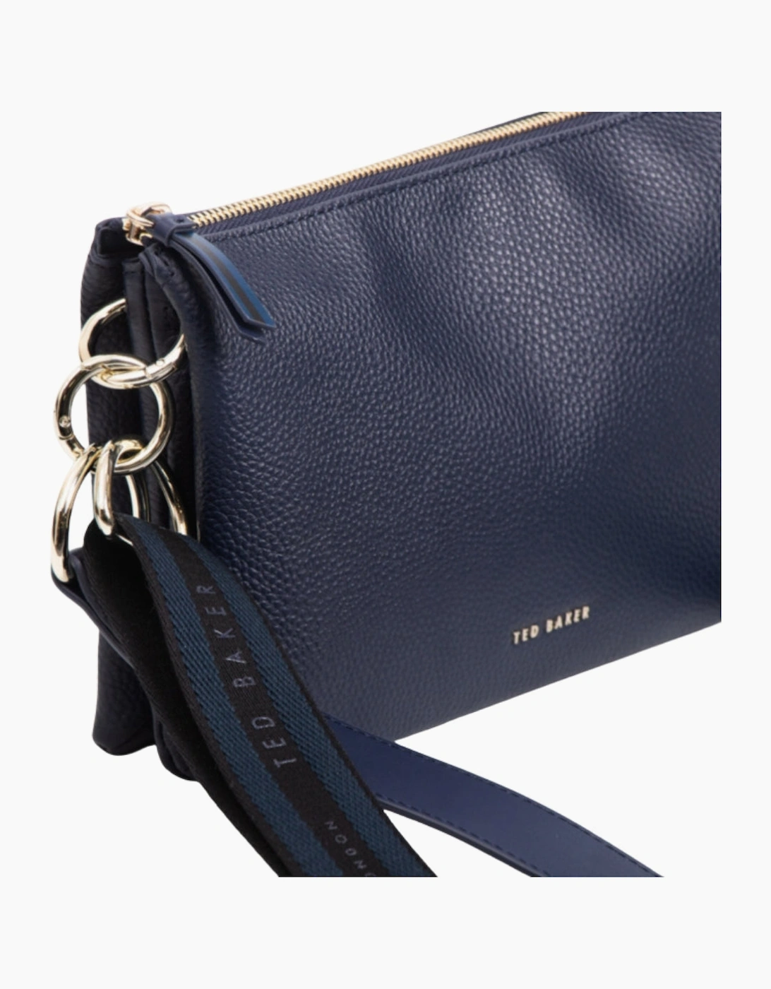 Ted Baker Darceyy Branded Webbing Leather Dark Blue Crossbody Bag
