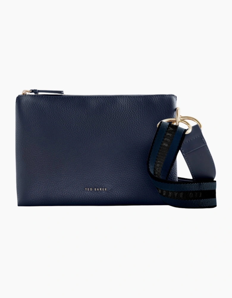 Ted Baker Darceyy Branded Webbing Leather Dark Blue Crossbody Bag