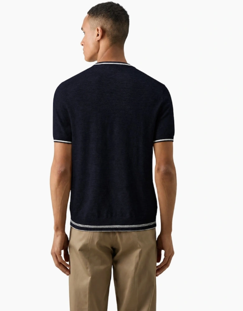 Ted Baker Eriks Regular Textured Front Navy T-Shirt