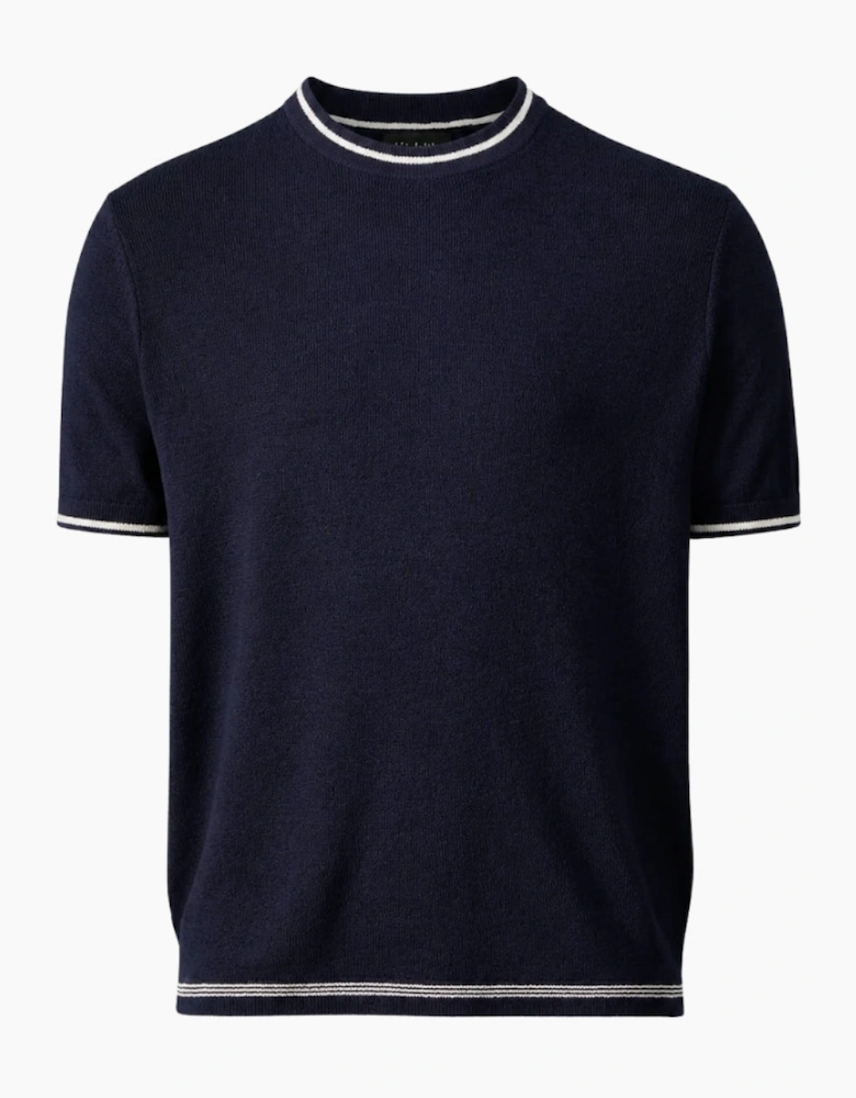 Ted Baker Eriks Regular Textured Front Navy T-Shirt
