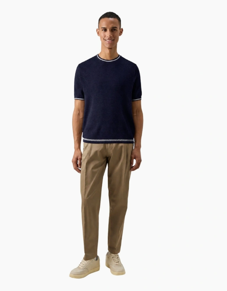 Ted Baker Eriks Regular Textured Front Navy T-Shirt