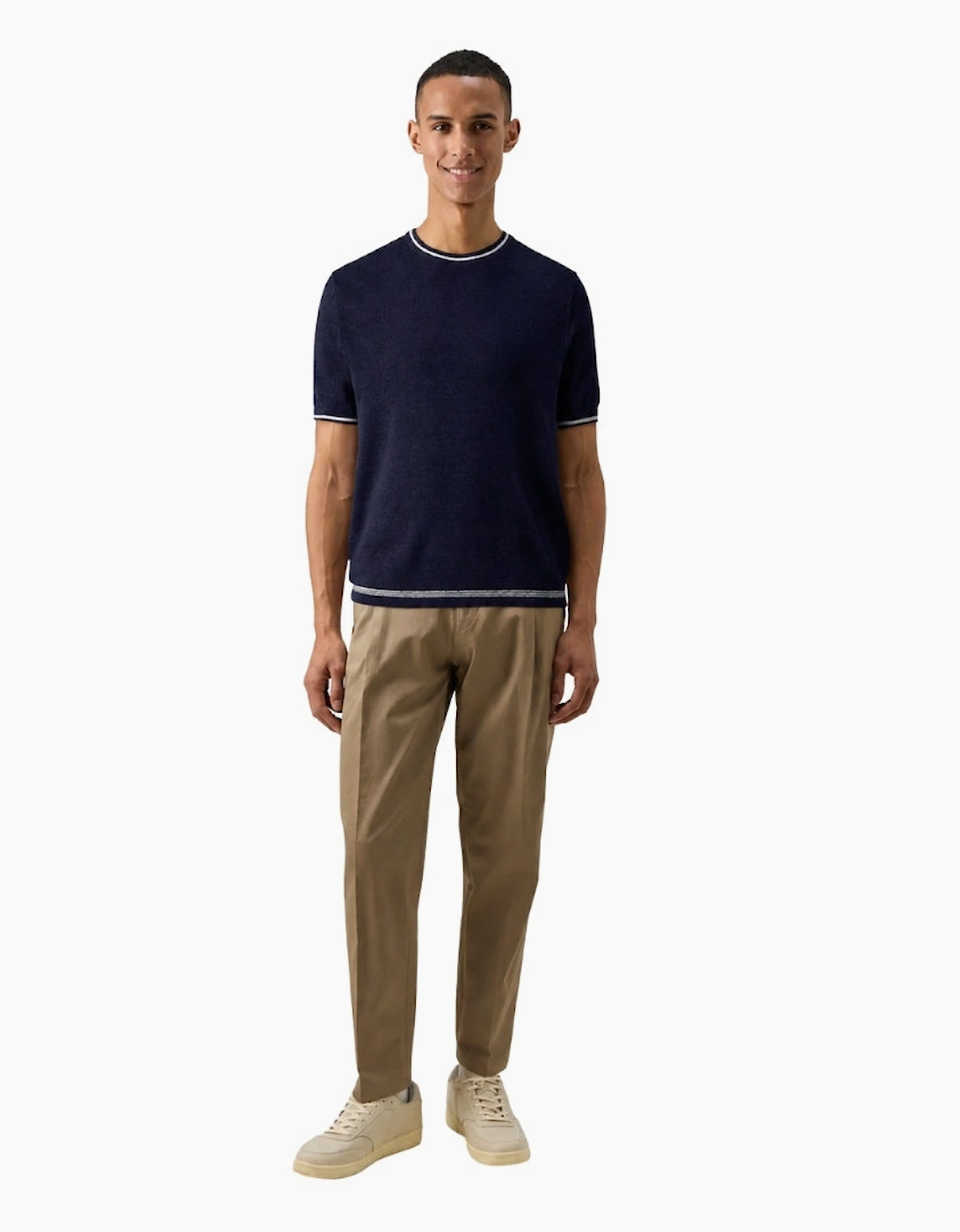 Ted Baker Eriks Regular Textured Front Navy T-Shirt