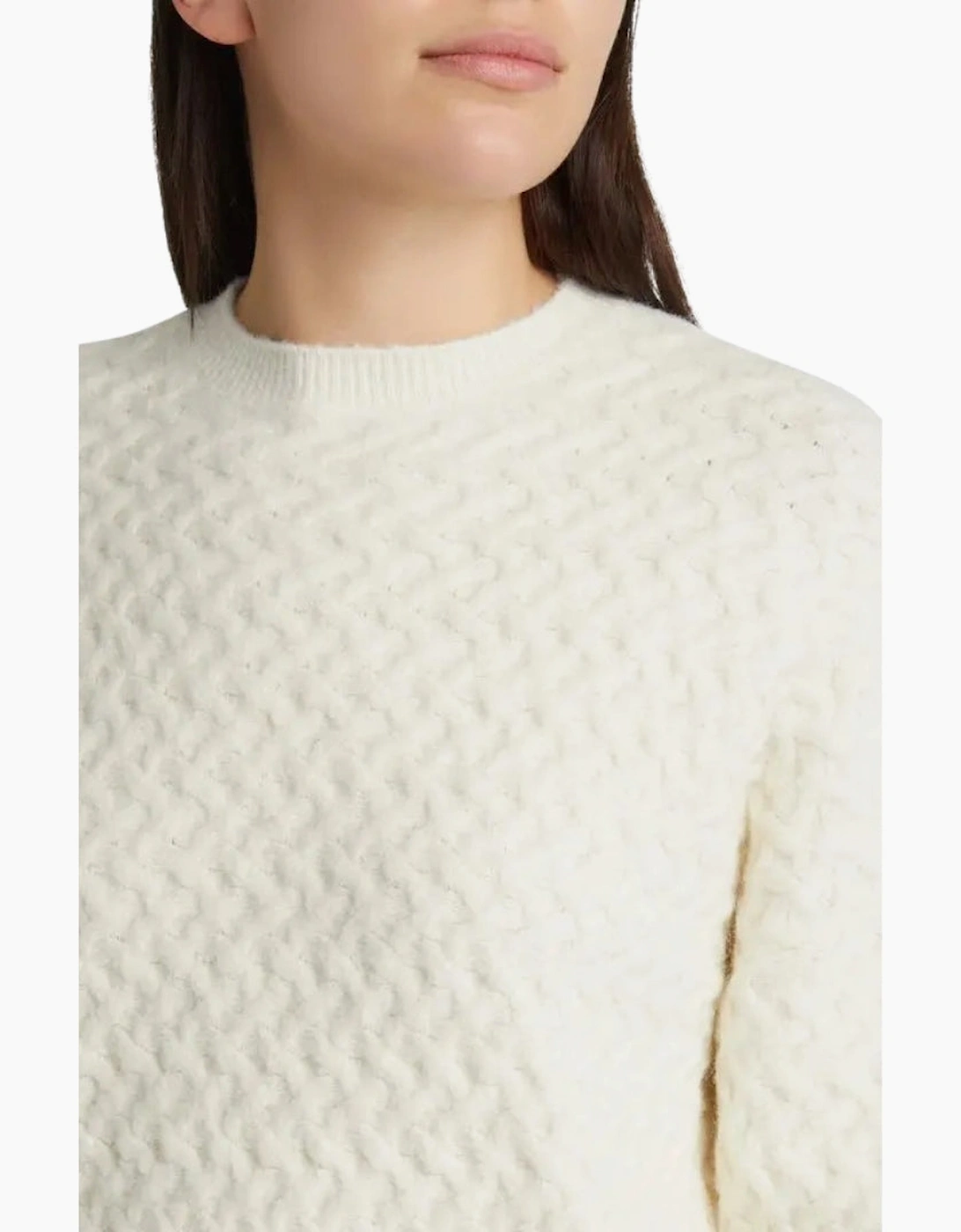 Ted Baker Morlea Horizontal Cable Ivory Crewneck Sweater