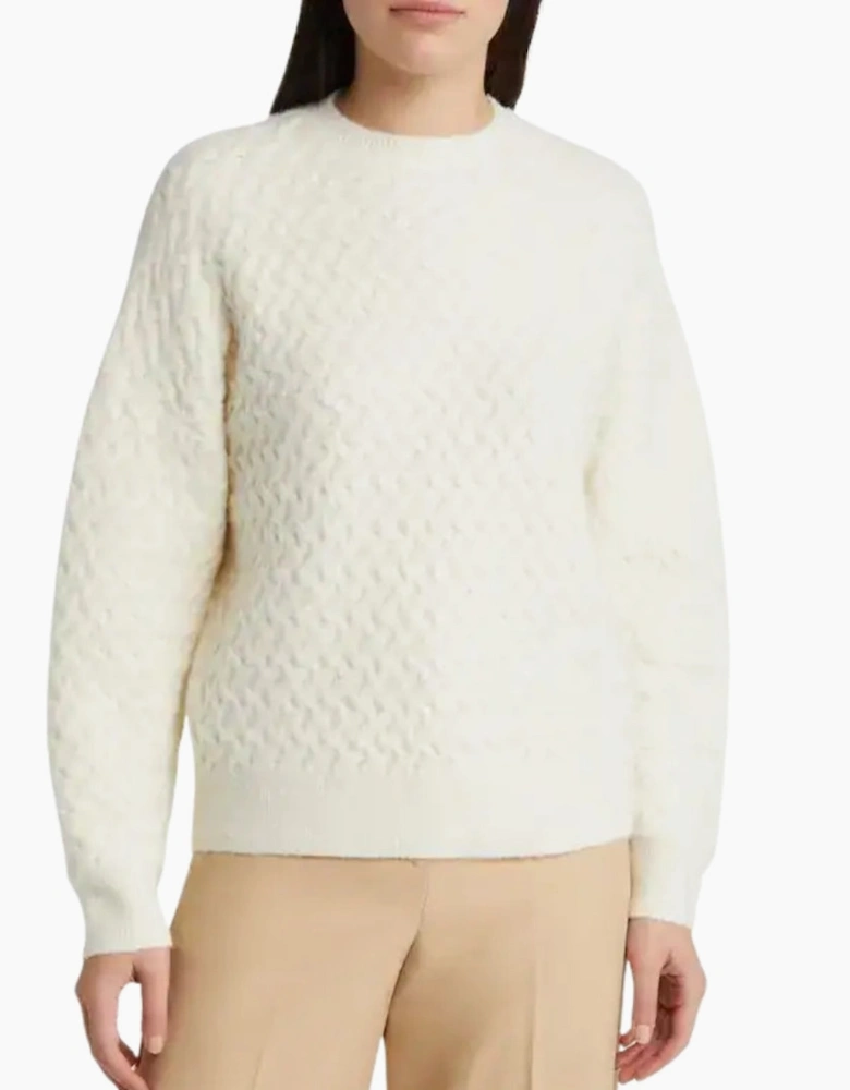 Ted Baker Morlea Horizontal Cable Ivory Crewneck Sweater