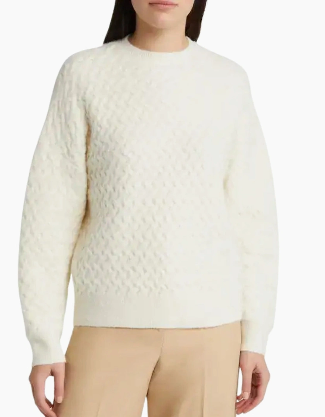 Ted Baker Morlea Horizontal Cable Ivory Crewneck Sweater