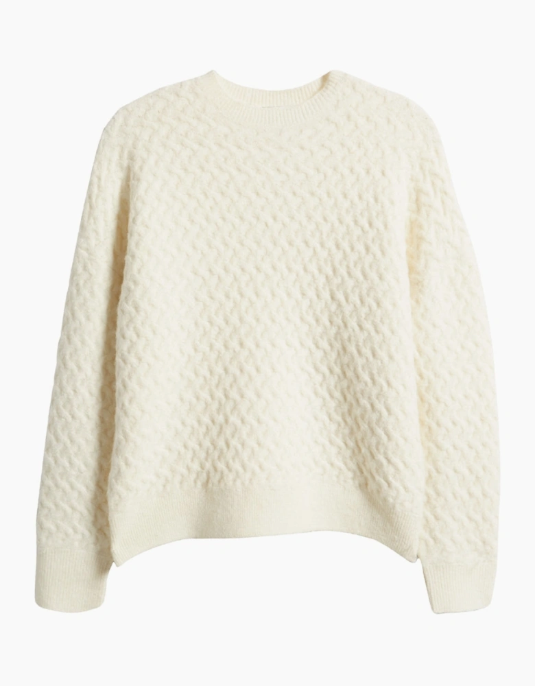 Ted Baker Morlea Horizontal Cable Ivory Crewneck Sweater